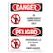 Signmission Safety Sign, OSHA Danger, 14" Height, No Admittance Employees Only Bilingual Spanish OS-DS-D-1014-VS-1463 - alternate 1